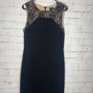 Adrianna Papell size 10 black lace dress